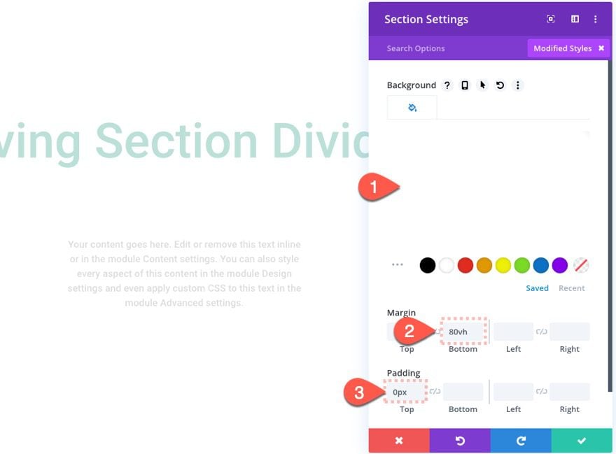 divi section divider scroll effects