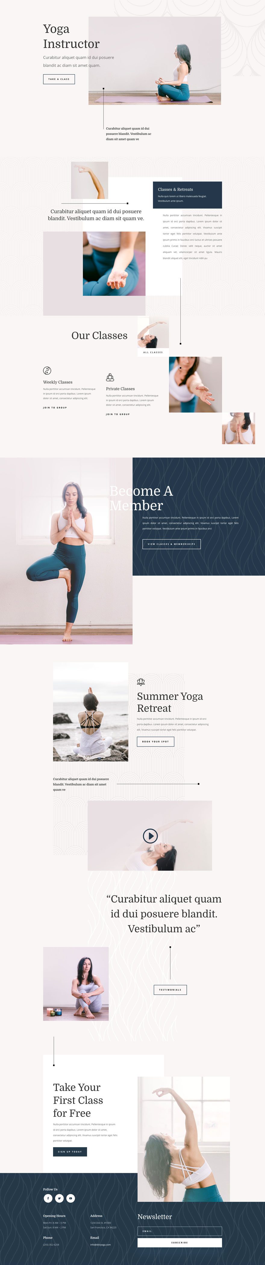 Divi yoga instructor layout