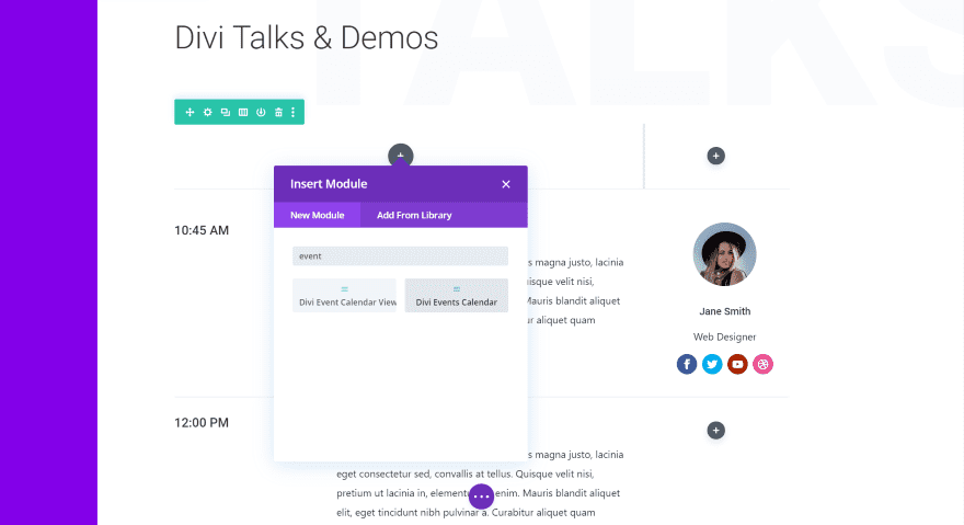 Divi Events Calendar Module