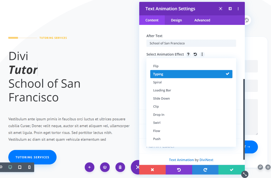 Divi Next Texts Text Animation