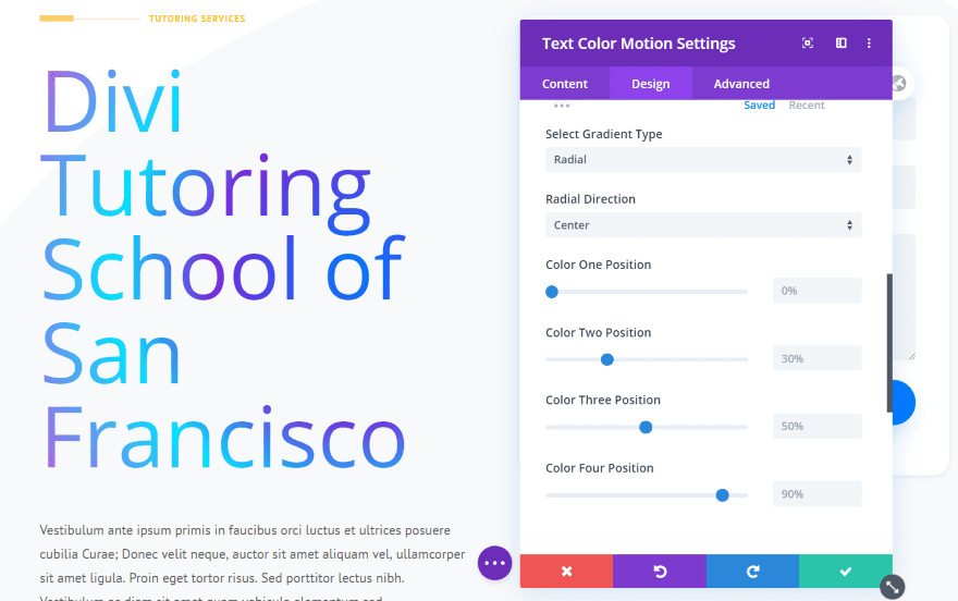 Divi Next Texts Text Color Motion