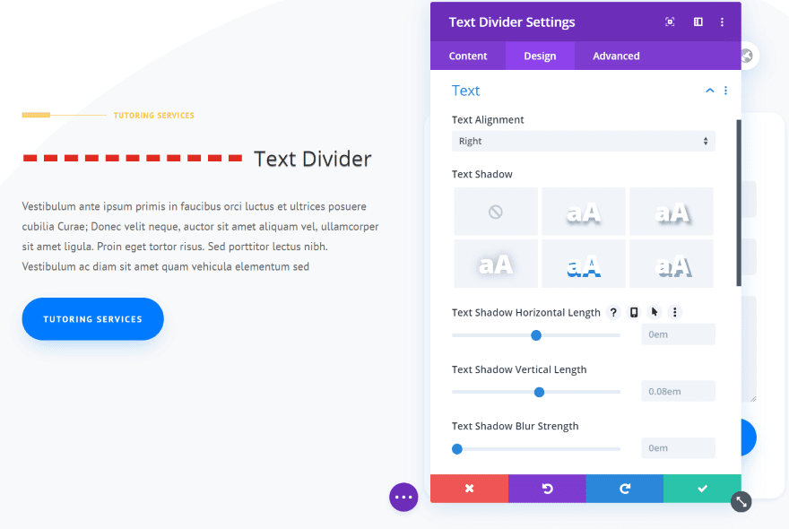 Divi Next Texts Text Divider