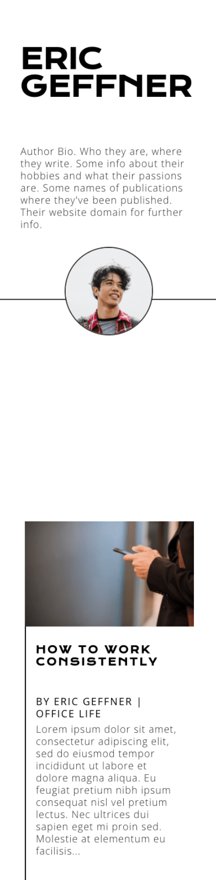 About The Author Page Template About The Author Page Template