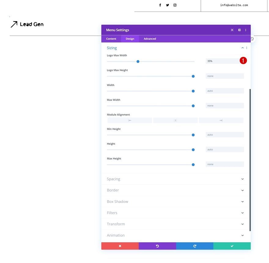minimal header footer combo