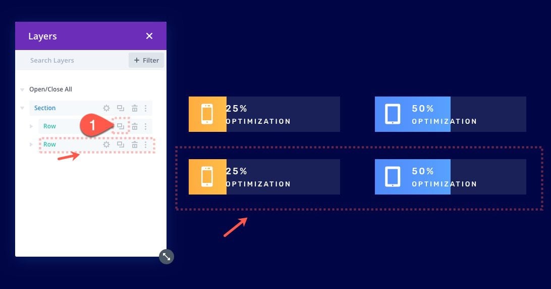 divi bar counters with scroll effects