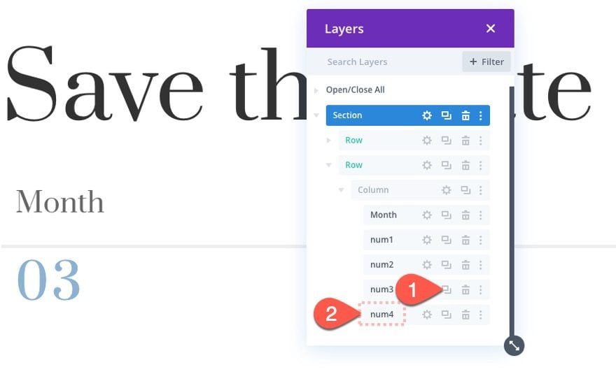 divi scroll animated number counters