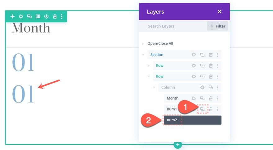 divi scroll animated number counters