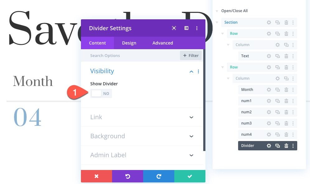 divi scroll animated number counters