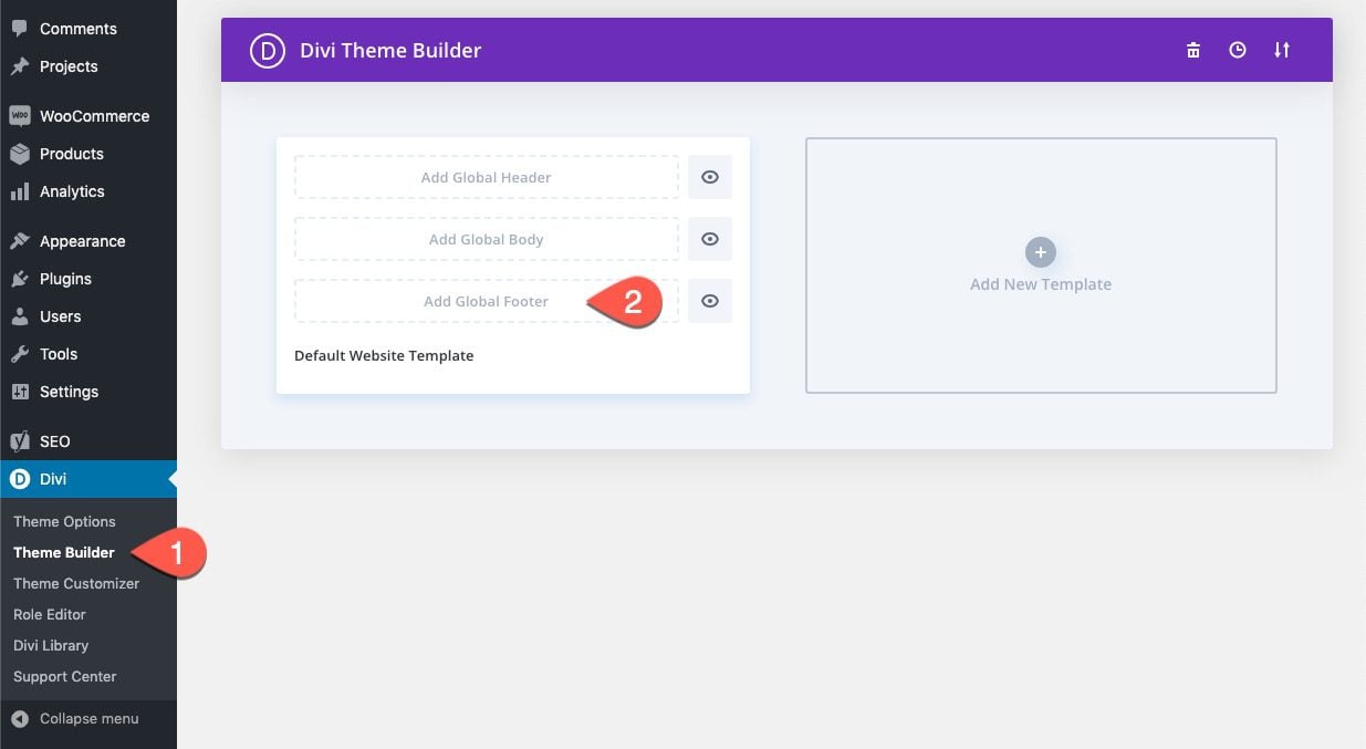 divi fixed footer bar