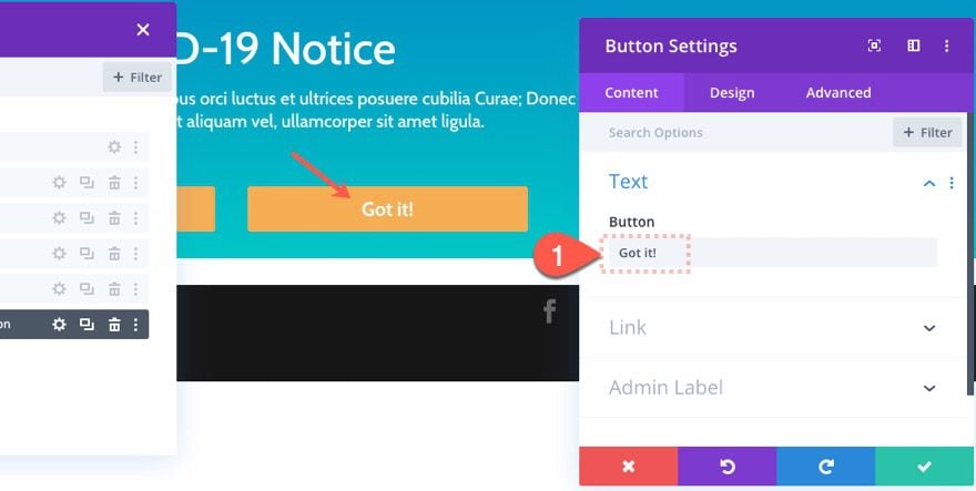 divi notification box