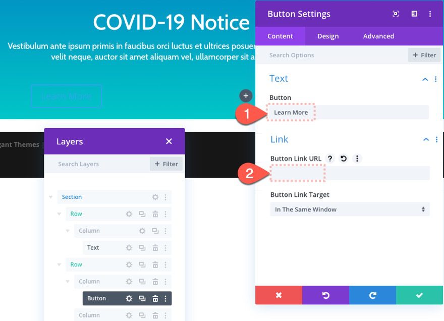 divi notification box