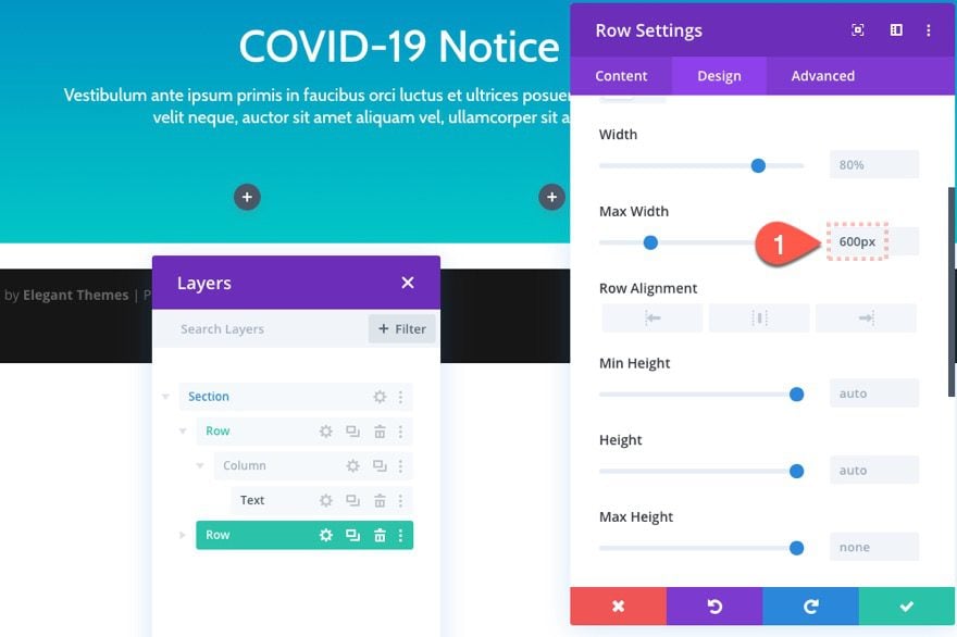 divi notification box