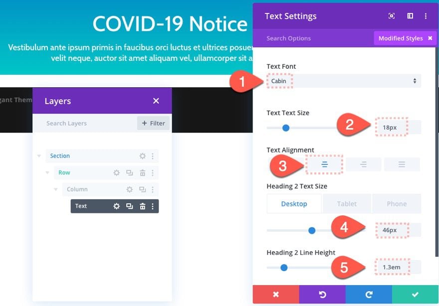 divi notification box