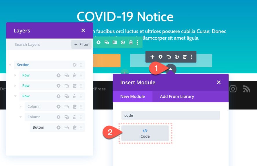 divi notification box