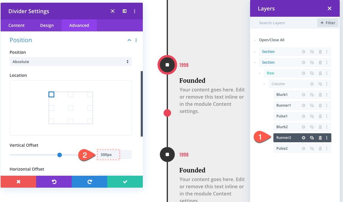 Divi Timeline Layout with Scroll Effects