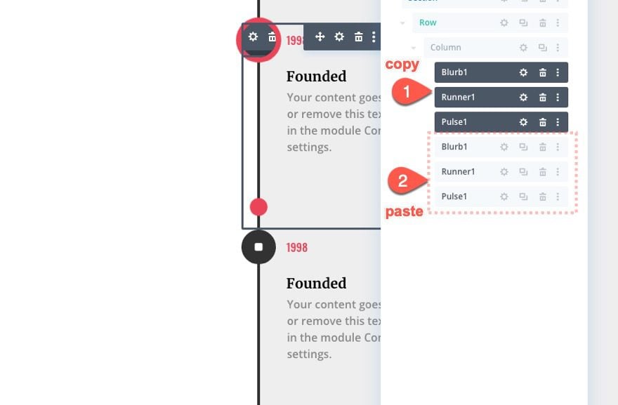 Divi Timeline Layout with Scroll Effects