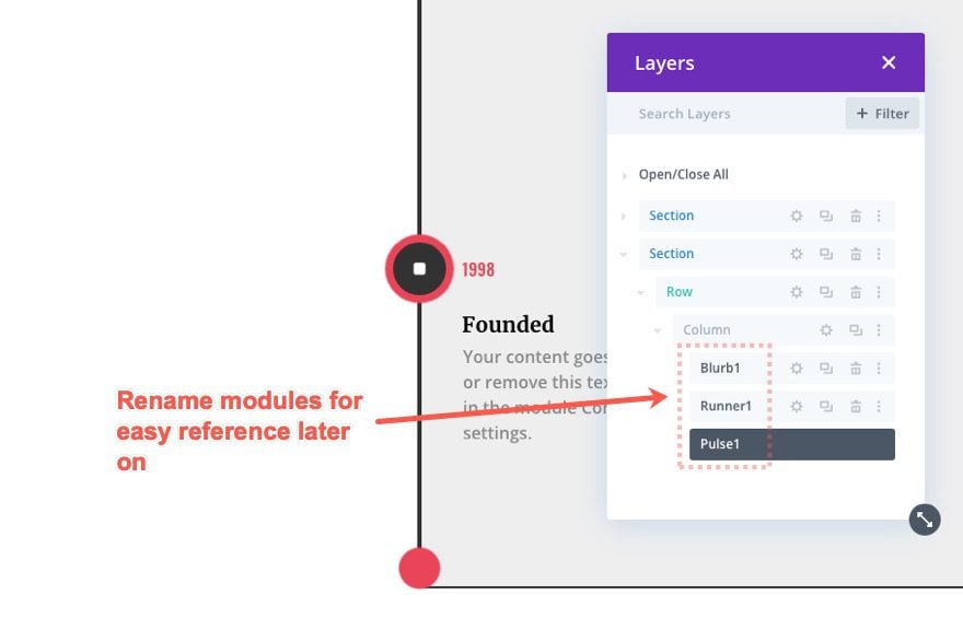 Divi Timeline Layout with Scroll Effects