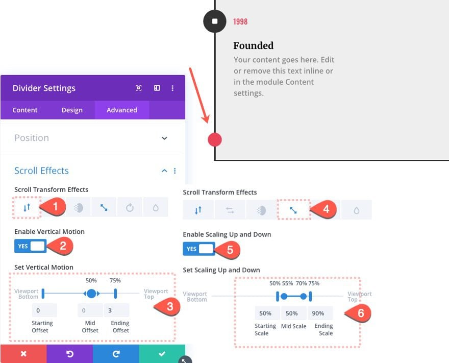 Divi Timeline Layout with Scroll Effects