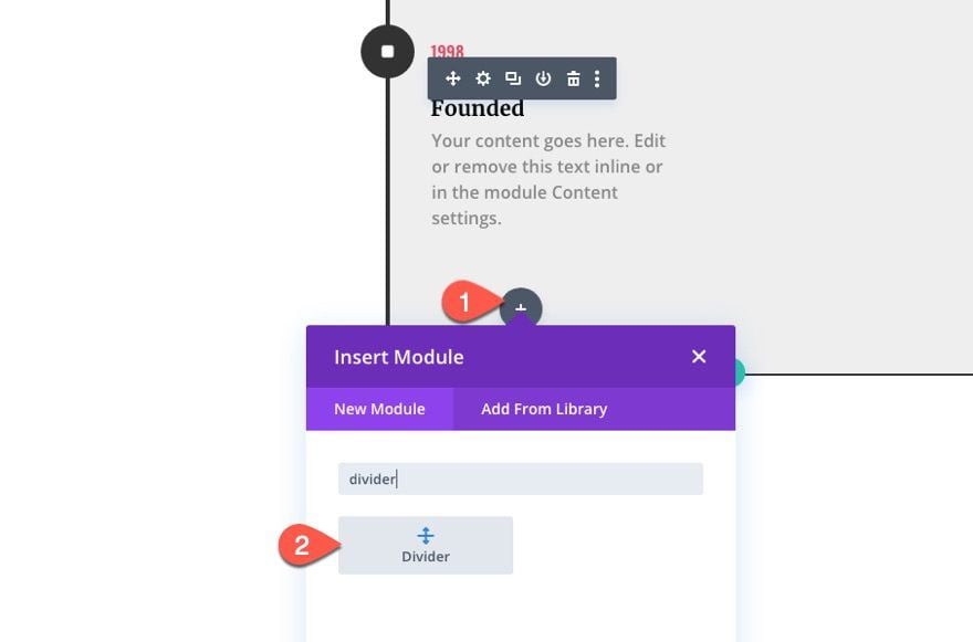 Divi Timeline Layout with Scroll Effects