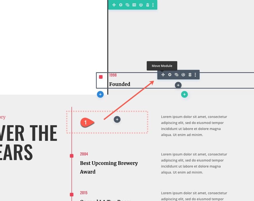 Divi Timeline Layout with Scroll Effects