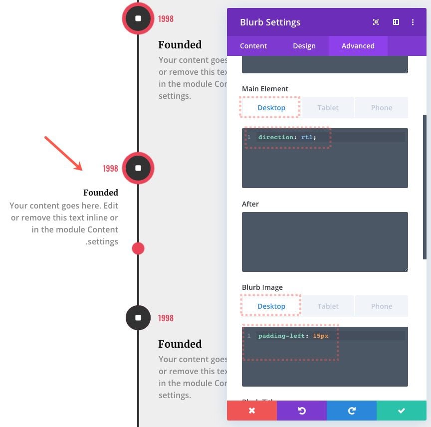 Divi Timeline Layout with Scroll Effects