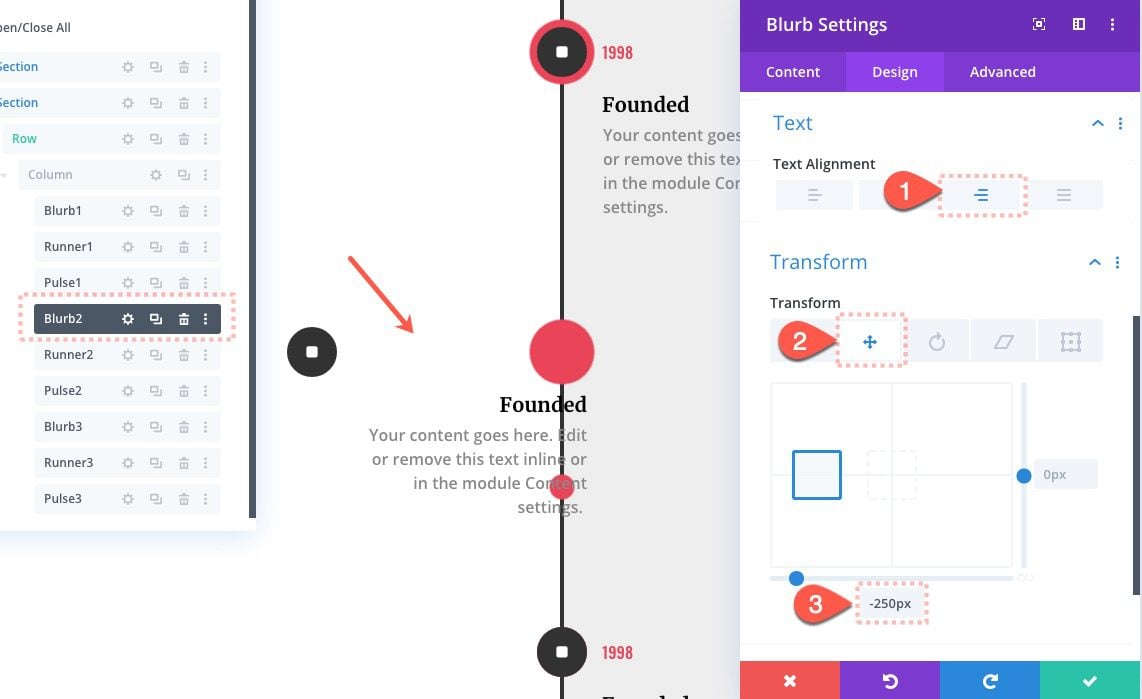 Divi Timeline Layout with Scroll Effects