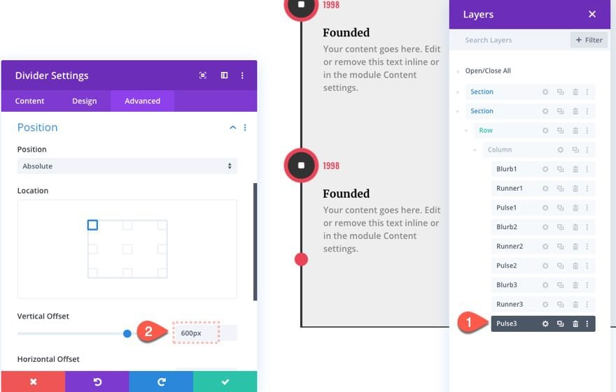 Divi Timeline Layout with Scroll Effects