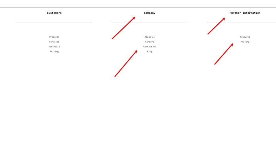 minimal header footer combo