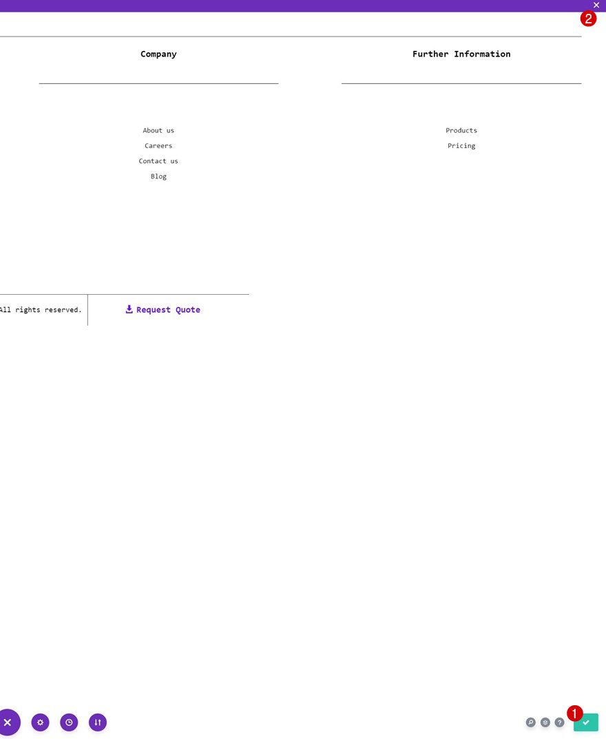 minimal header footer combo