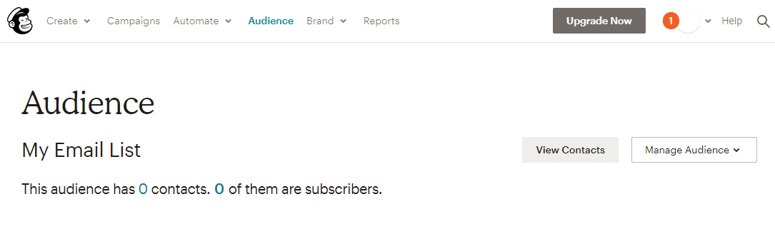 A new Mailchimp audience.