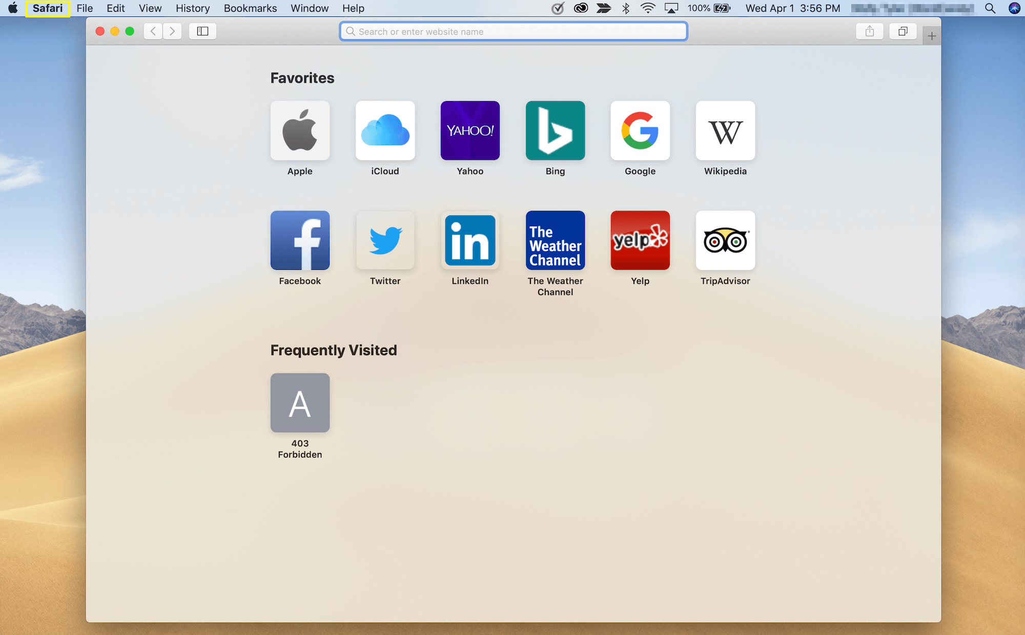Accessing Safari's settings on a Mac.