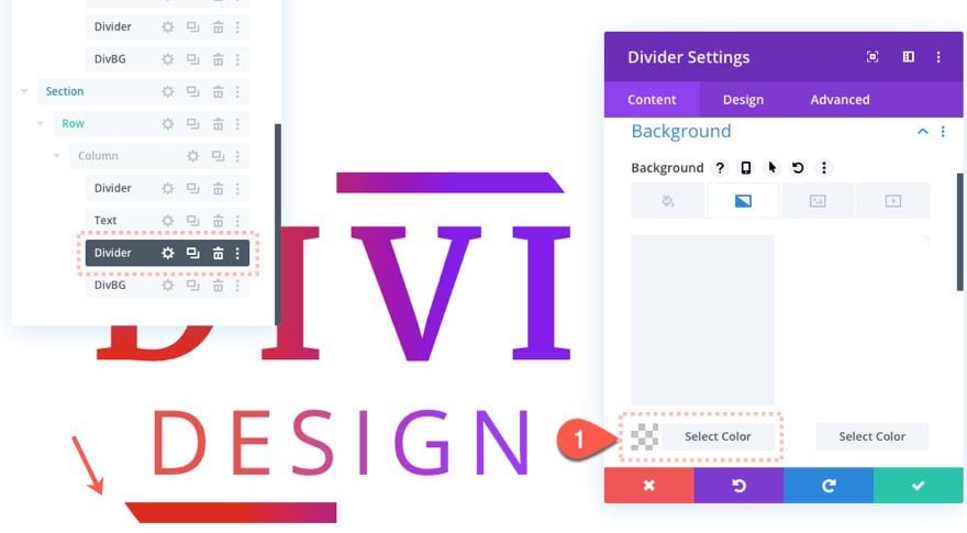 divi text background scroll effects