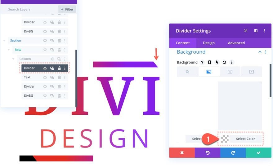 divi text background scroll effects