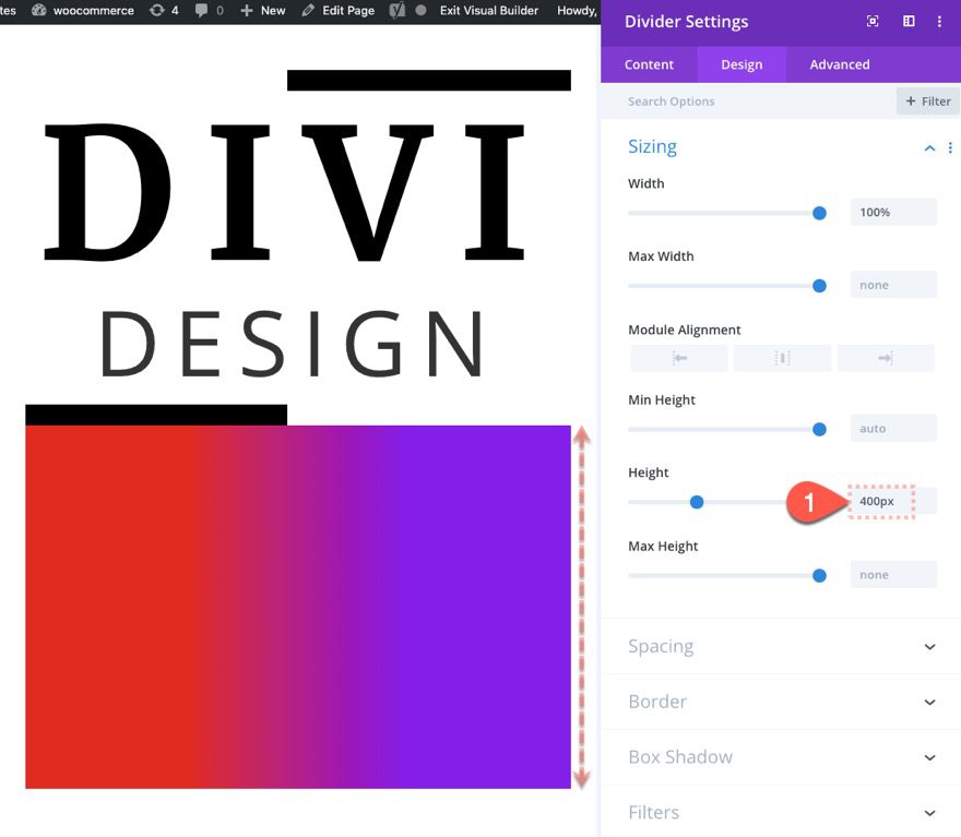 divi text background scroll effects