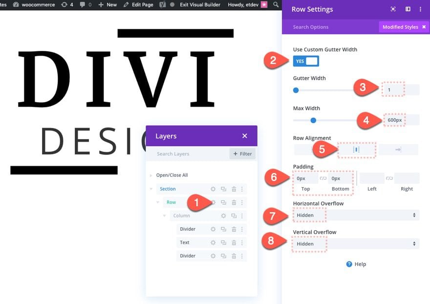 divi text background scroll effects