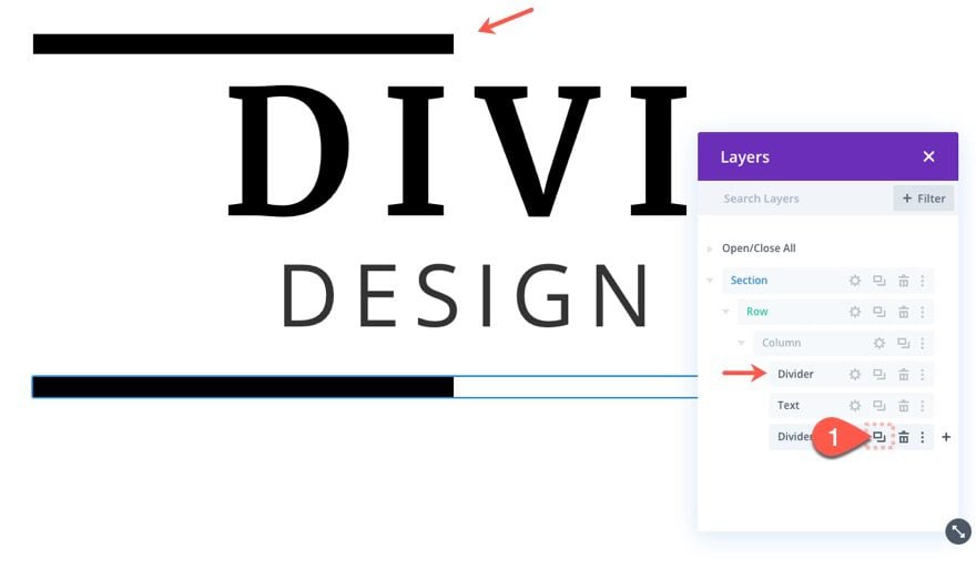 divi text background scroll effects