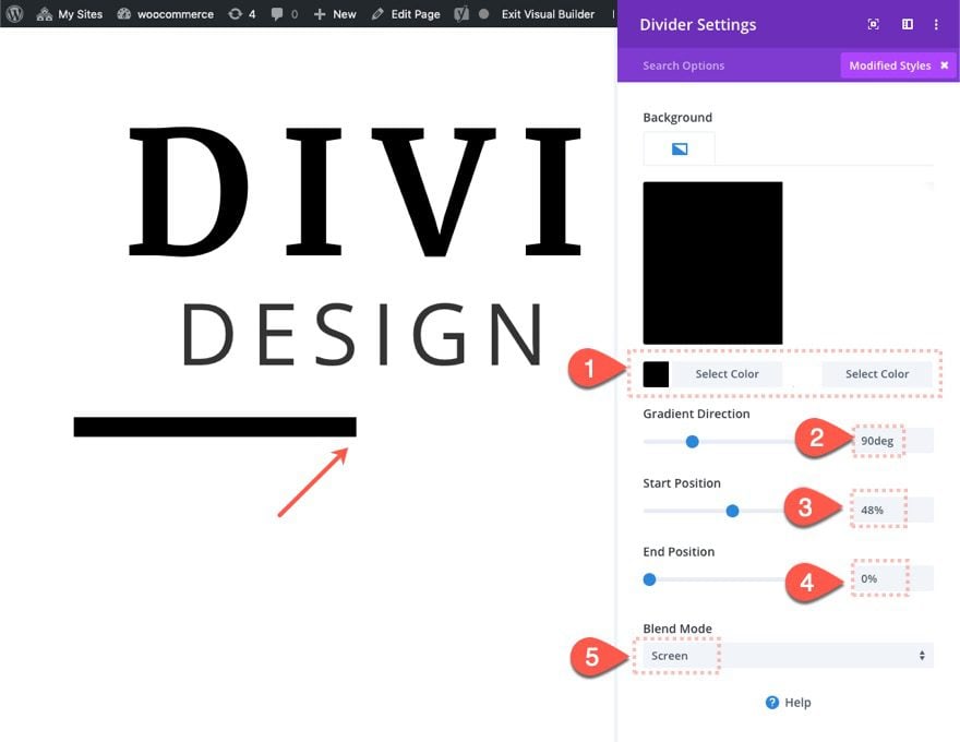 divi text background scroll effects