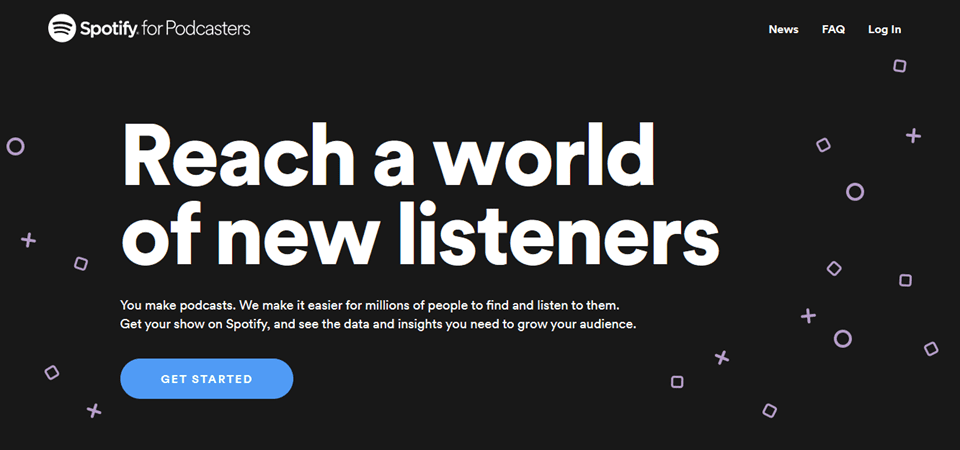 spotify for podcasters homepage