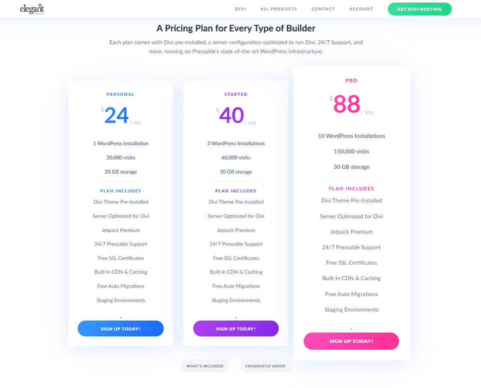 divi hosting with pressable