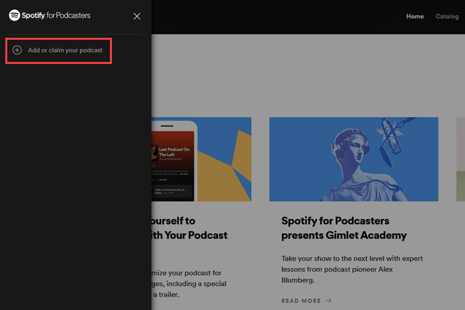 add or claim your podcast