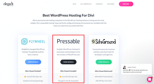 Divi Hosting with Pressable - Host your site with WordPress itself!