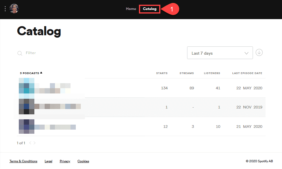 spotify podcast catalog