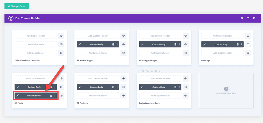 divi custom footer