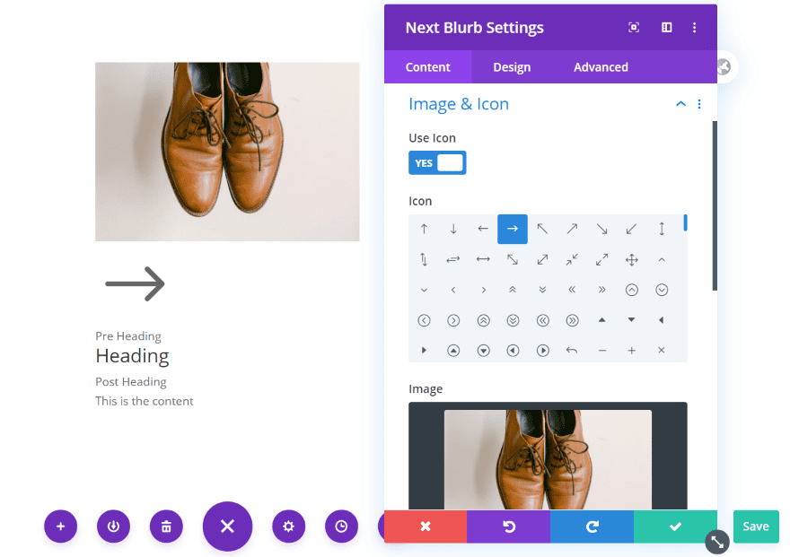 Divi Next Blurb Content Tab