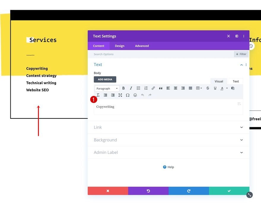 financial writer header footer