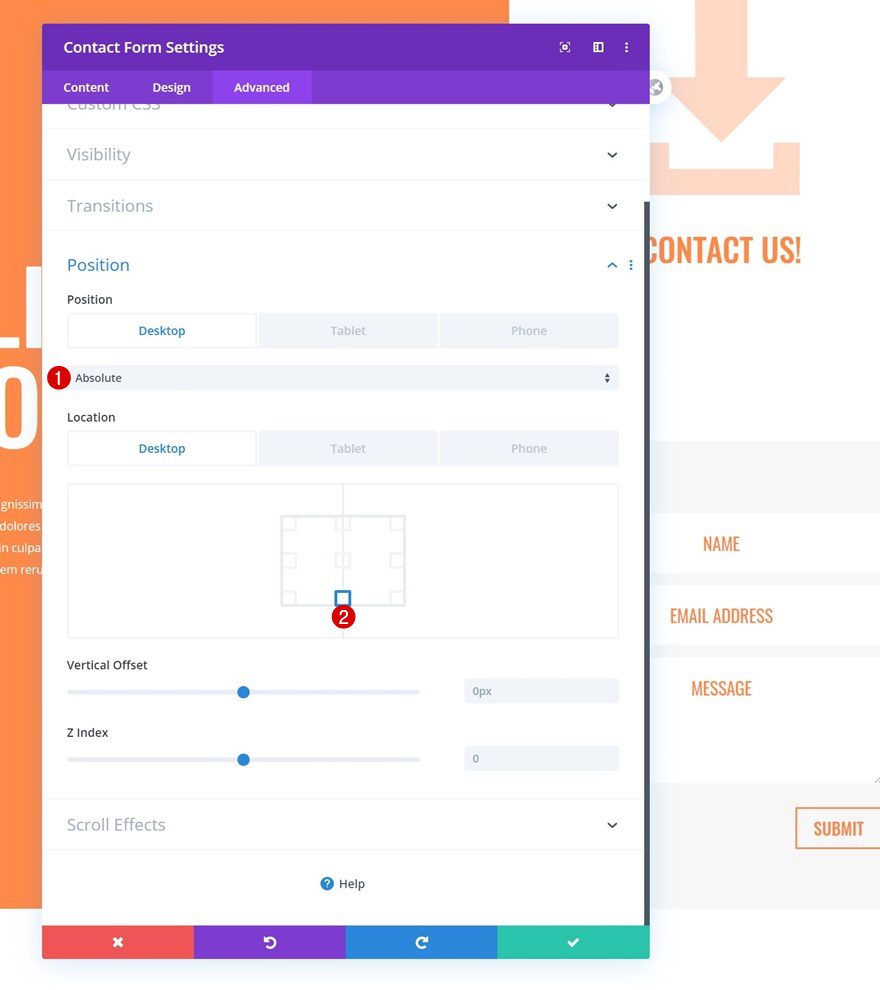 column contact form