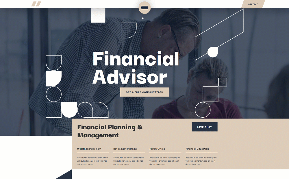 Header & Footer Template for The Financial Advisor Layout Pack