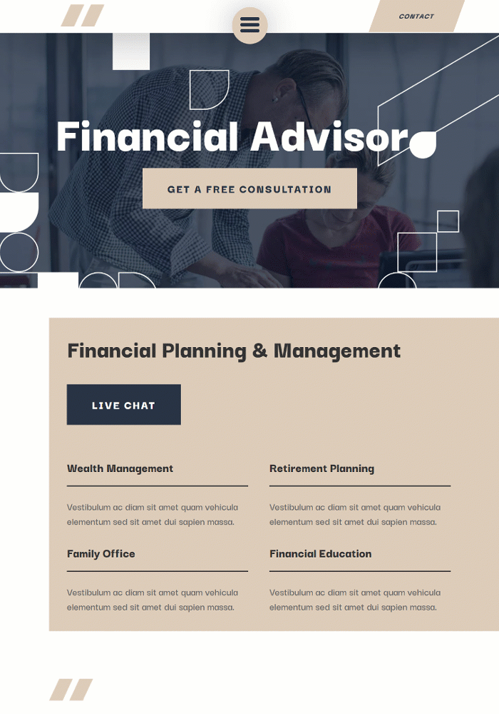 Header & Footer Template for The Financial Advisor Layout Pack
