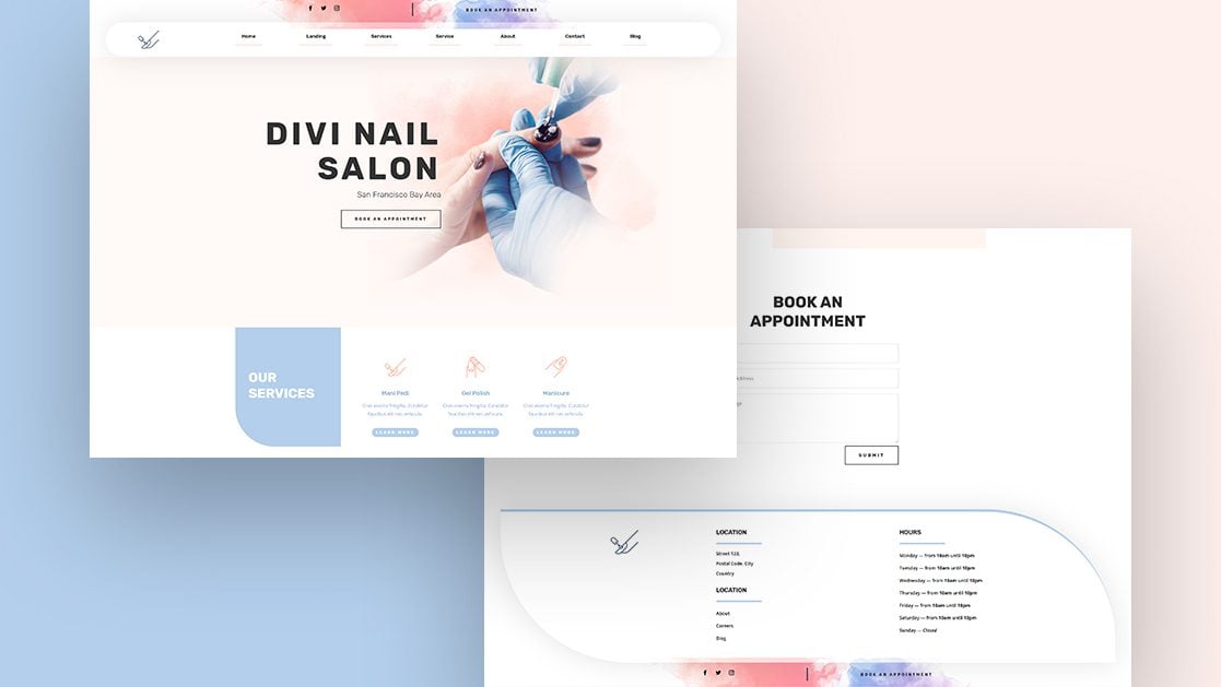 Get a FREE Header & Footer Template for Divi’s Nail Salon Layout Pack