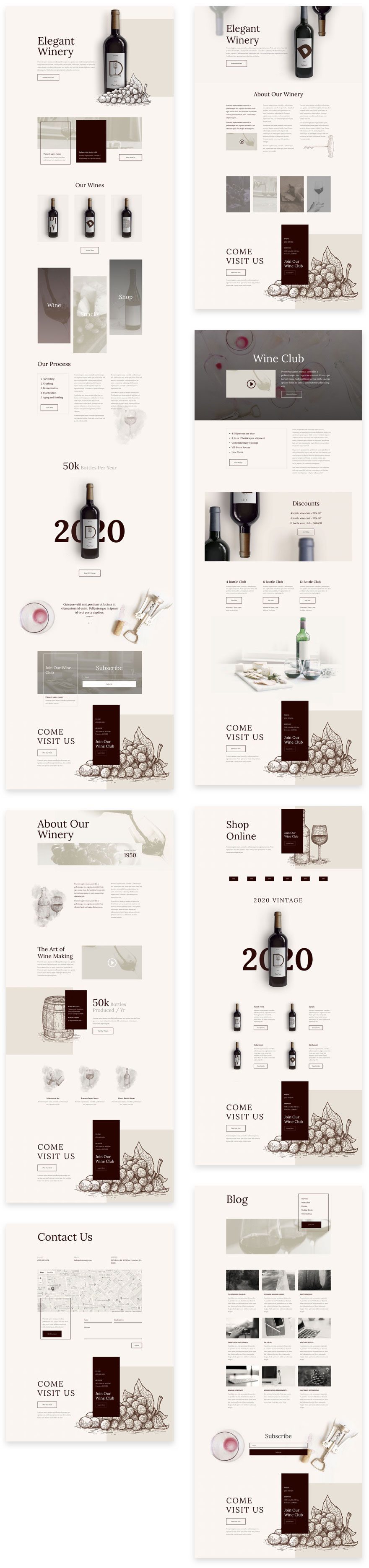 divi winery layout pack